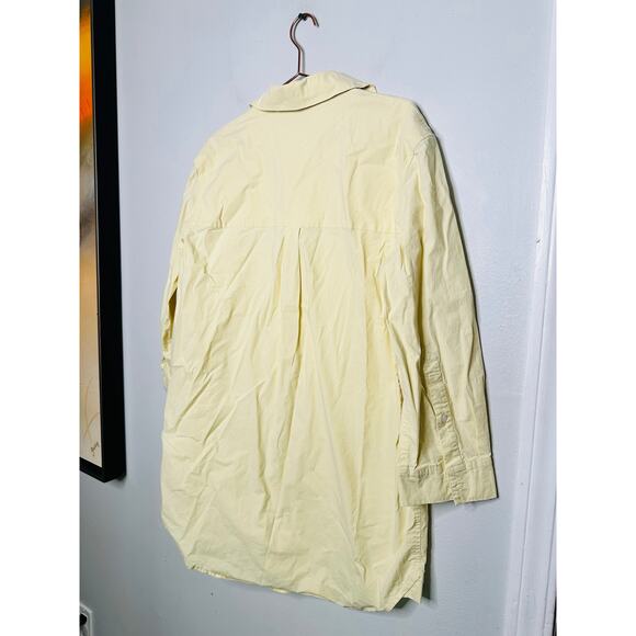 SAUNDERS x RTR Butter Yellow Collared Neck Oversized Button Up Dress Size 10 - Picture 12 of 16
